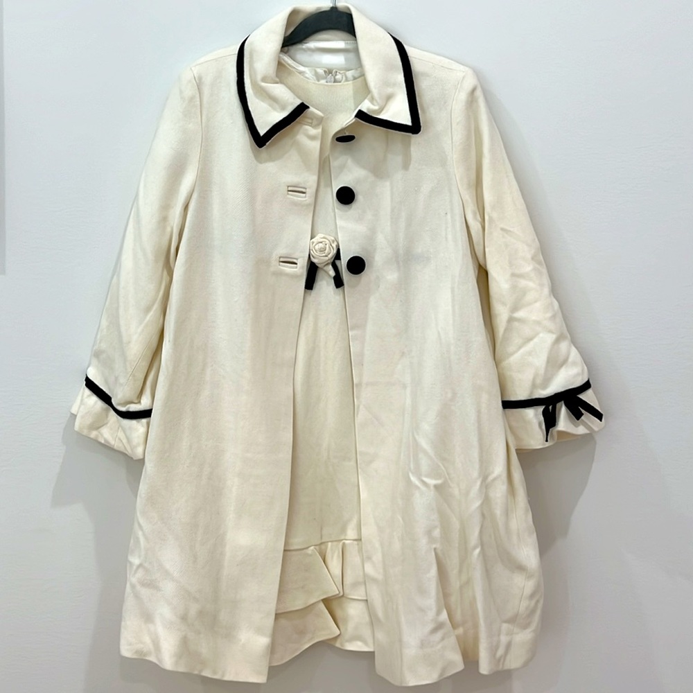 Two Piece Helena Winter White Dress and Coat - Size 7